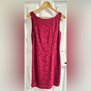 Banana Republic Lace Sheath Dress Size 6 Pink Sleeveless Cocktail Wedding Guest